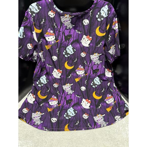 Hello Kitty Halloween Women's Scrub Top Size XL Spooky - Picture 9 of 10